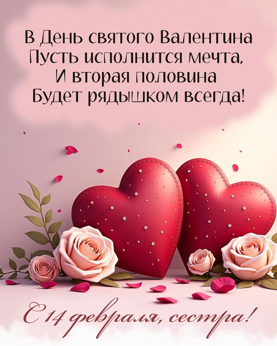 Красивая картинка сестренке с днем Святого Валентина